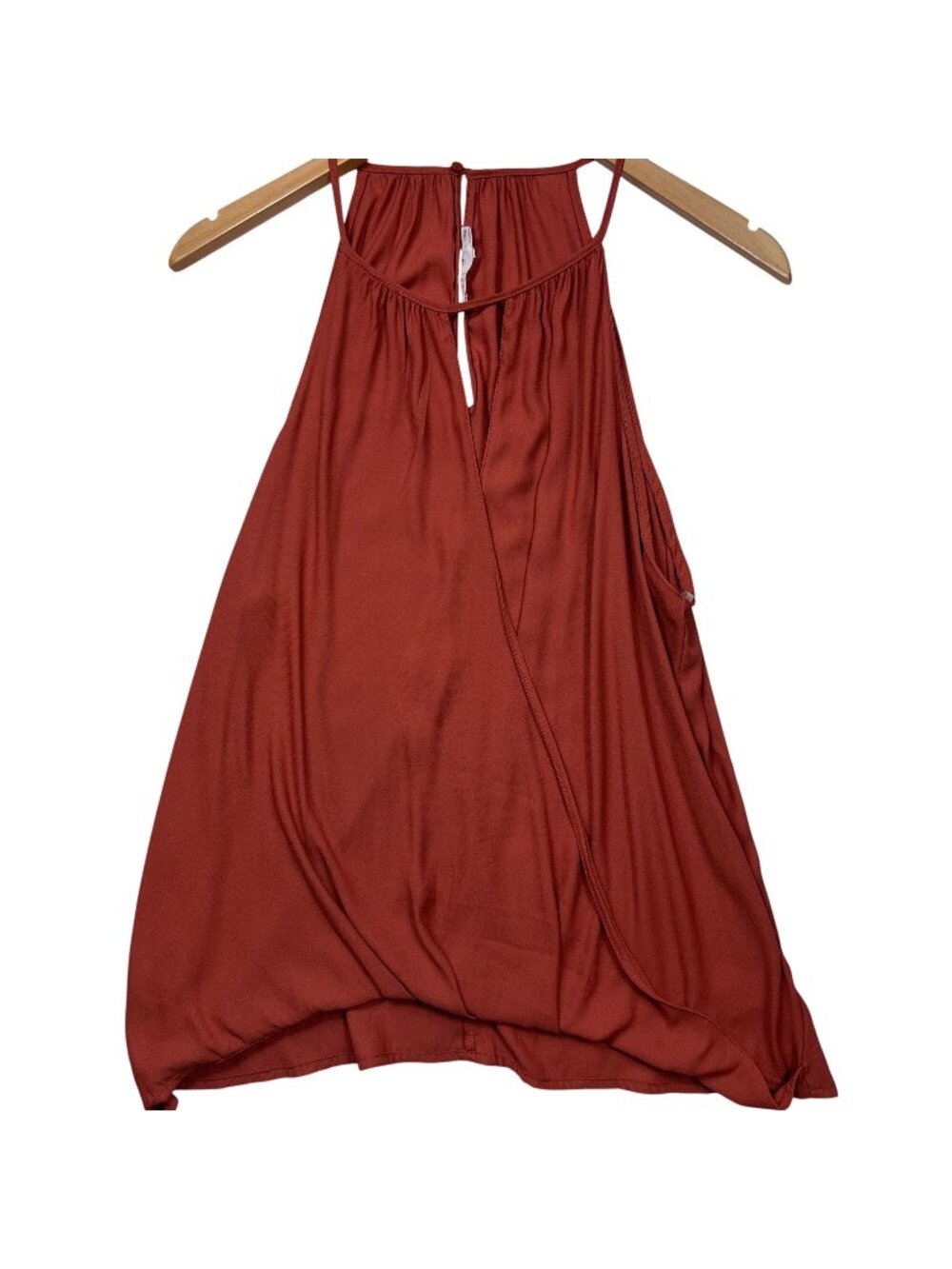 Lush Sleeveless Halter Top With Keyhole Back Lightweight & Flowy Design Womens L